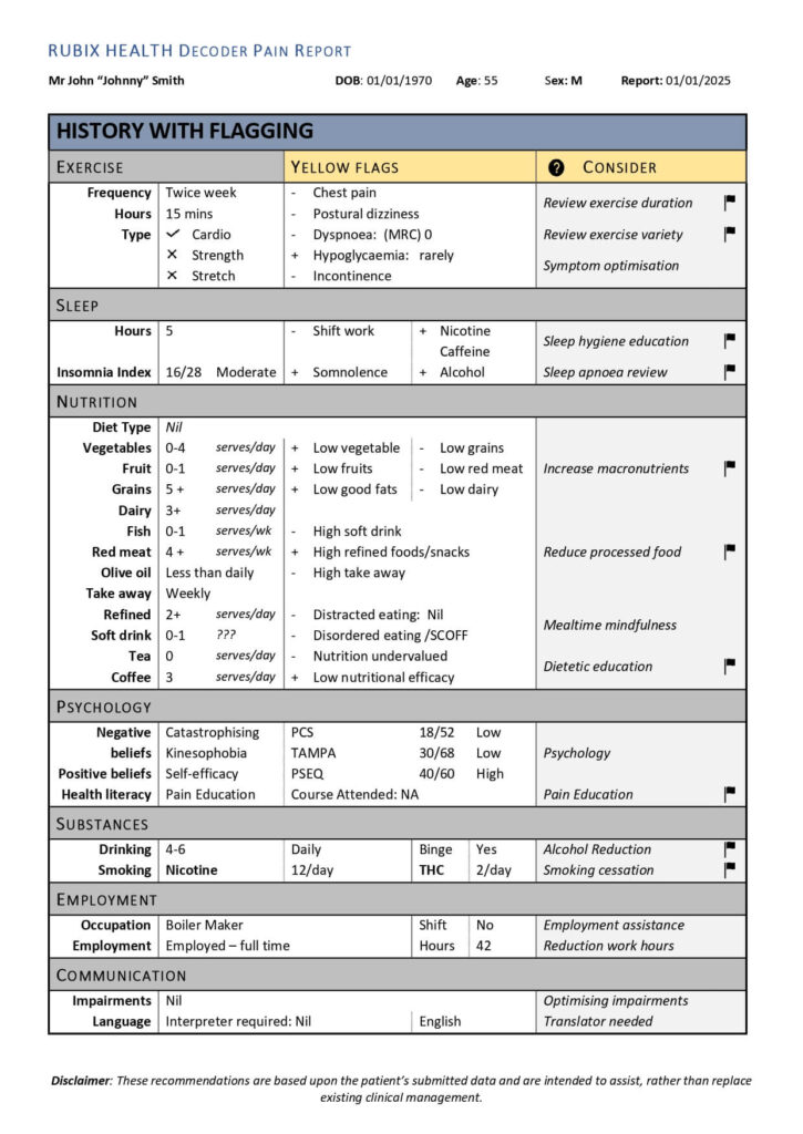 Page 4: Lifestyle-Social History with Yellow Flags